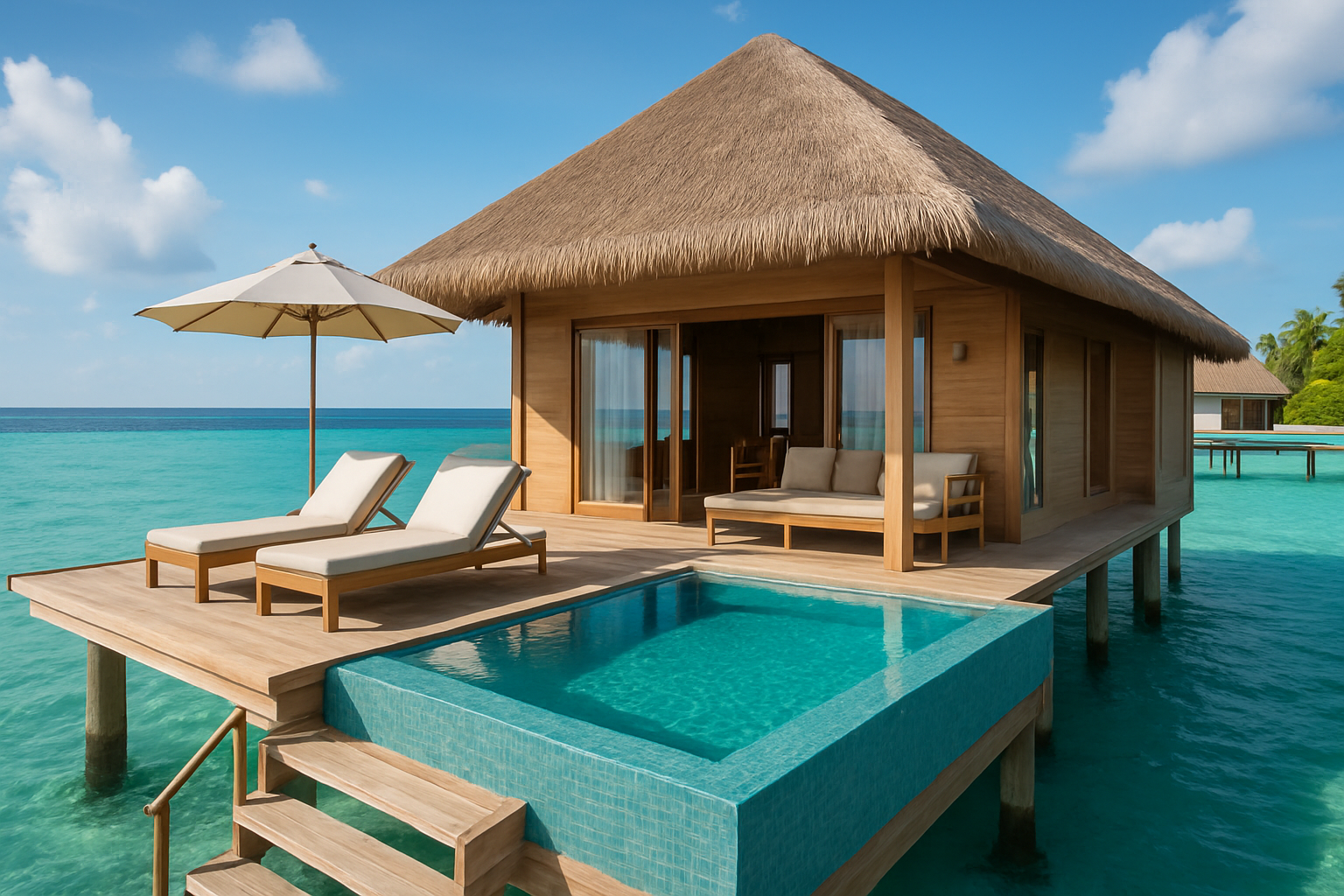 A stunning overwater villa at a tropical destination, perfect for luxury relaxation.